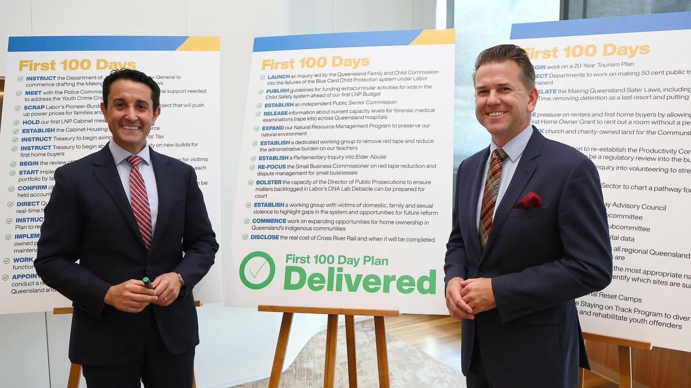 Queensland Government completes 100 day plan